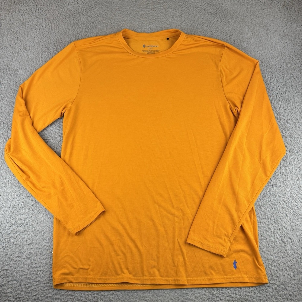 Cotopaxi Mens Long Sleeve Performance T-Shirt Orange Large‎ Stretch Llama Logo